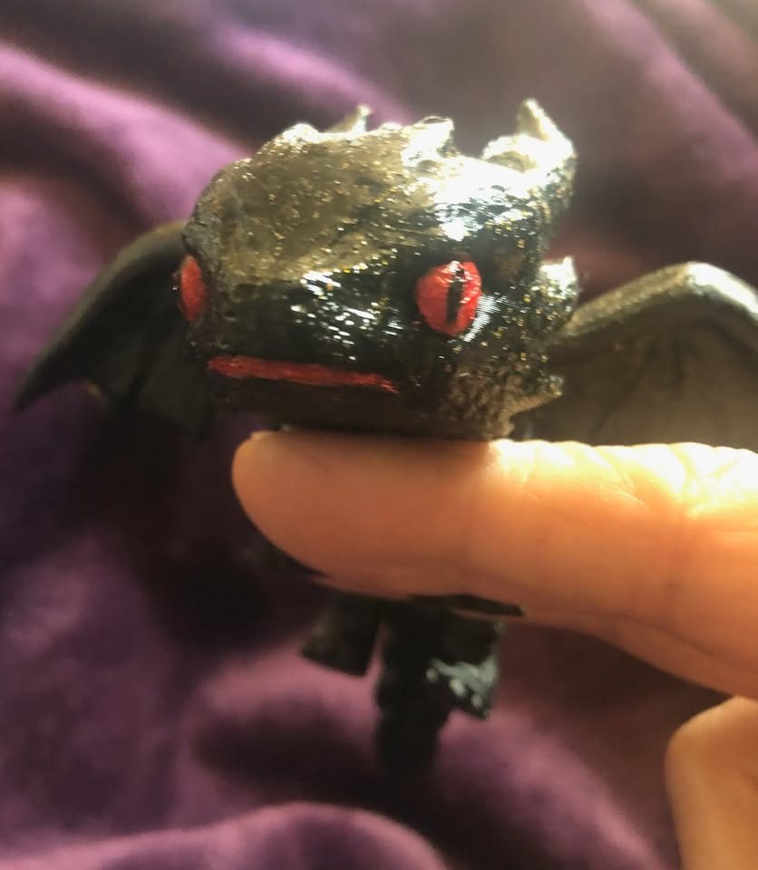 Hand-painted flexi dragon, another view