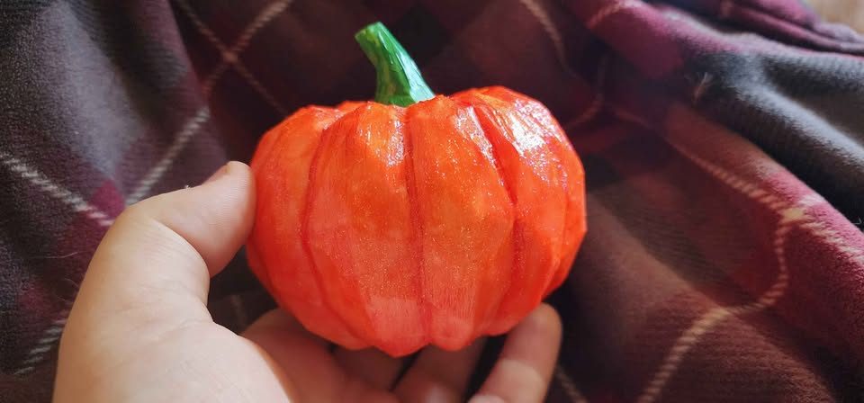 Mini painted pumpkin, another view