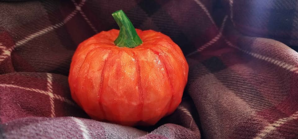 Mini painted pumpkin, another view