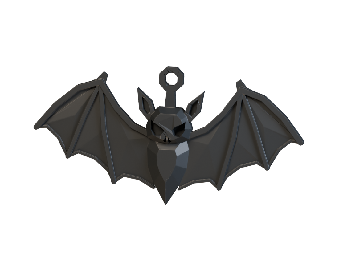 Geometric skull bats — model illustration
